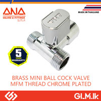 ANA BRASS MINI BALL COCK VALVE MFM THREAD CHROME PLATED  1/2