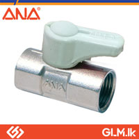 ANA BRASS MINI BALL COCK VALVE F/F LONG THREAD 1/2