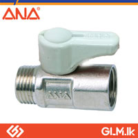 ANA BRASS MINI BALL COCK VALVE M/F LONG THREAD 1/2