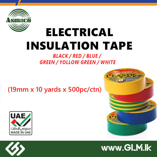 ASMACO Electrical Insulation Tape( black / red / blue /  green / yollow green / white)  (19mm x 10 yards x 500pc/ctn)