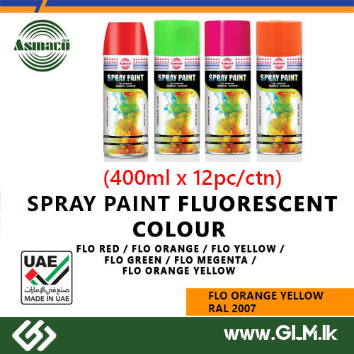 ASMACO Spray Paint Fluorescent Colouer 400ml FLO ORANGE YELLOW (RAL2007)