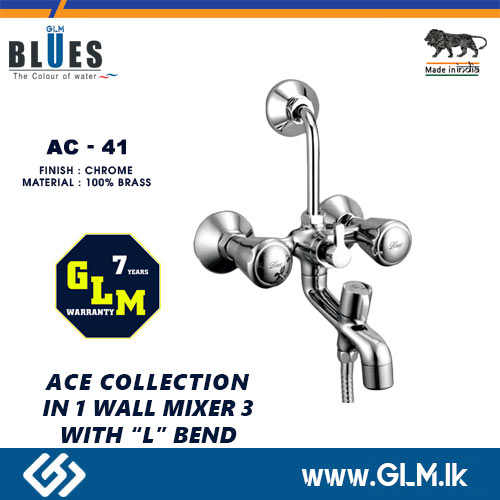 BLUES 3 in1  WALL MIXER WITH L BEND ACE COLLECTION AC-41