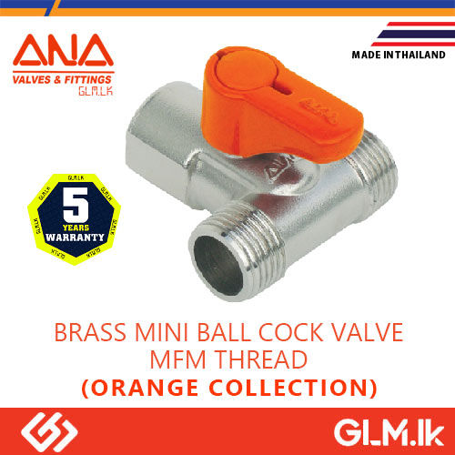ANA BRASS MINI BALL COCK VALVE MFM THREAD  1/2