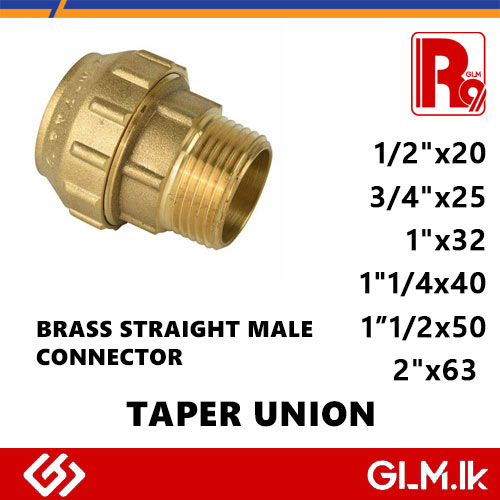 BRASS STRAIGHT MALE CONNECTOR (TAPER UNION) 1