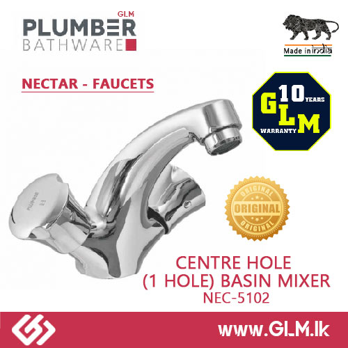 PLUMBER BRASS CENTRE HOLE (1 HOLE) BASIN MIXER  1/2
