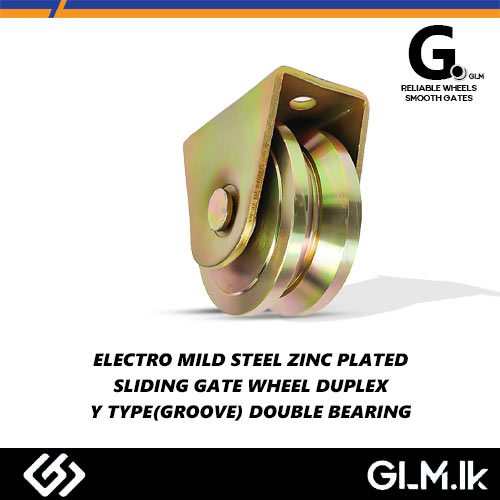 G. ELECTRO MILD STEEL ZINC PLATED SLIDING GATE WHEEL DUPLEX  Y TYPE(GROOVE) DOUBLE BEARING 45MM