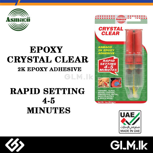 ASMACO Epoxy Crystal Clear  2k epoxy adhesive rapid setting  4-5 minutes