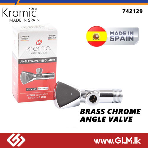 KROMIC 742129 BRASS CHROME ANGLE VALVE