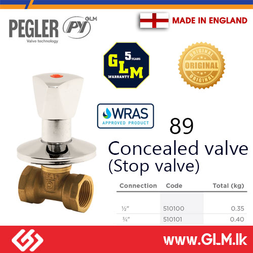 PEGLER CONCEALED VALVE (STOP VALVE) (¾