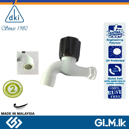 DKI BIB TAP ROUND WITH FILTER BLACK HEAD 1/2