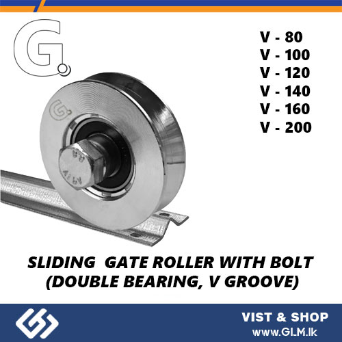 G. SLIDING GATE ROLLER WITH BOLT (DOUBLE BEARING, V GROOVE) 140 MM