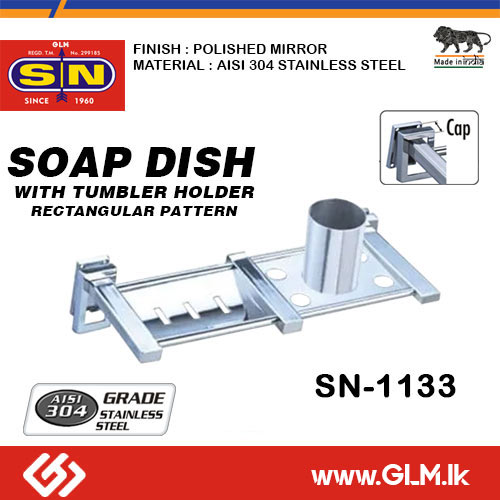 SN-1133 304 SOAP DISH WITH TUMBLER HOLDER