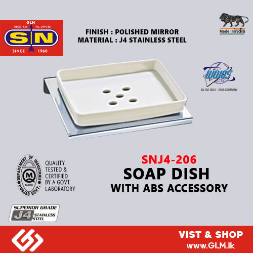 SN J4 206 SS SOAP DISH WITH ABS ACCESSORY
