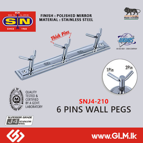 SN J4-210 6 PINS WALL PEGS