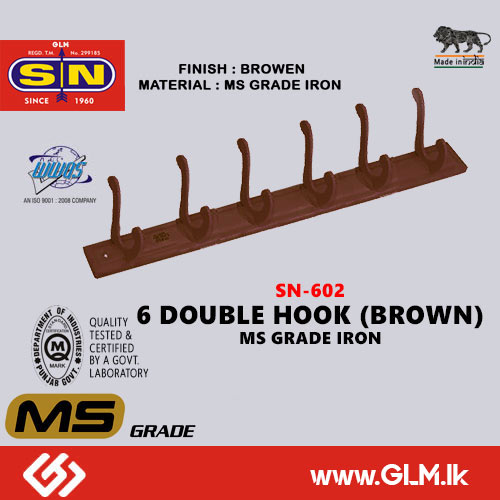 SN-602 BROWN 6 DOUBLE HOOK MS GRADE IRON