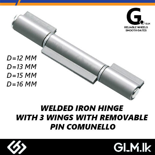 G. WELDED IRON HINGE   WITH 3 WINGS & REMOVABLE PIN – COMUNELLO     D=15 MM