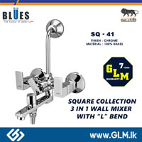 BLUES 3 in1 WALL MIXER WITH L BEND SQUARE COLLECTION SQ-41