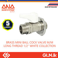 ANA BRASS MINI BALL COCK VALVE M/M LONG THREAD 1/2