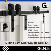 G. (DOT) SLIDING BARN DOOR DOUBLE DOOR KIT – FLAT TRACK JOINED TRACK   TRACK LENGTH: 3 METERS (1X3)