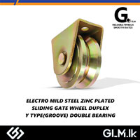 G. ELECTRO MILD STEEL ZINC PLATED SLIDING GATE WHEEL DUPLEX  Y TYPE(GROOVE) DOUBLE BEARING 45MM