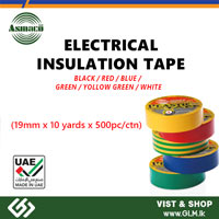 ASMACO Electrical Insulation Tape( black / red / blue /  green / yollow green / white)  (19mm x 10 yards x 500pc/ctn)