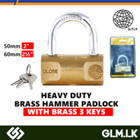GLOBE HEAVY DUTY  BRASS HAMMER PADLOCK  WITH BRASS 3 KEYS 60MM (2½”)
