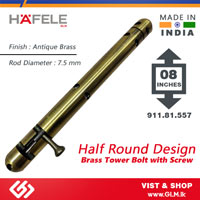 HAFELE BRASS TOWER BOLT HALF ROUND 8