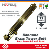 HAFELE BRASS TOWER BOLT ROUND 12