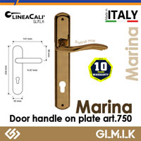 LINEA CALI MARINA DOOR HANDLE ON PLATE – ART. 750 – PATINÉ MAT