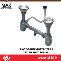PVC DOUBLE BOTTLE TRAP  WITH 11/2” WASTE