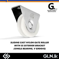 G. SLIDING CAST NYLON GATE ROLLER WITH SS EXTERIOR BRACKET (SINGLE BEARING, V GROOVE) 60 MM (2 1/2