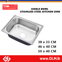 TIM-FLEX SINGLE BOWL STAINLESS STEEL KITCHEN SINK  50 X 40 CM