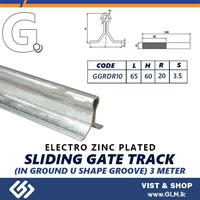 G. ELECTRO MILD STEEL ZINC PLATED SLIDING IN GROUND U SHAPE GROOVE GATE TRACK 3 METER