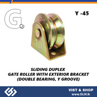 G. ELECTRO MILD STEEL ZINC PLATED SLIDING GATE WHEEL DUPLEX  Y TYPE(GROOVE) DOUBLE BEARING 45MM