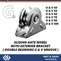 C PLATED SLIDING WHEEL HEAVY U&V TYPE(GROOVE) BOUBLE BEARING 50MM