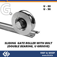 G. SLIDING GATE ROLLER WITH BOLT (DOUBLE BEARING, U GROOVE) 90 MM
