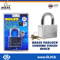 SOLEX PREMIUM HIGH SECURITY BRASS PADLOCK CHROME FINISH R60CR
