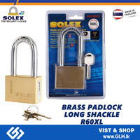 SOLEX PREMIUM HIGH SECURITY BRASS PADLOCK  LONG SHACKLE R60XL