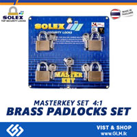 SOLEX MASTERKEY SET 4:1   BRASS PADLOCKS SET 50 MM