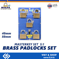 SOLEX MASTERKEY SET 5:1   BRASS PADLOCKS SET 50 MM
