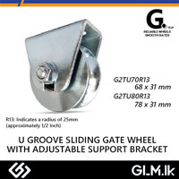 G. (DOT) U GROOVE SLIDING GATE WHEEL WITH ADJUSTABLE SUPPORT BRACKET 68MM