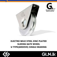 G. ELECTRO MILD STEEL ZINC PLATED SLIDING GATE WHEEL U TYPE(GROOVE) SINGLE BEARING 70MM