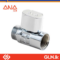 ANA BRASS MINI BALL COCK VALVE MF THREAD CHROME PLATED  1/2