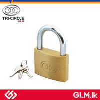 TRICIRCLE BRASS PADLOCKS WITH BRASS KEY 3/4